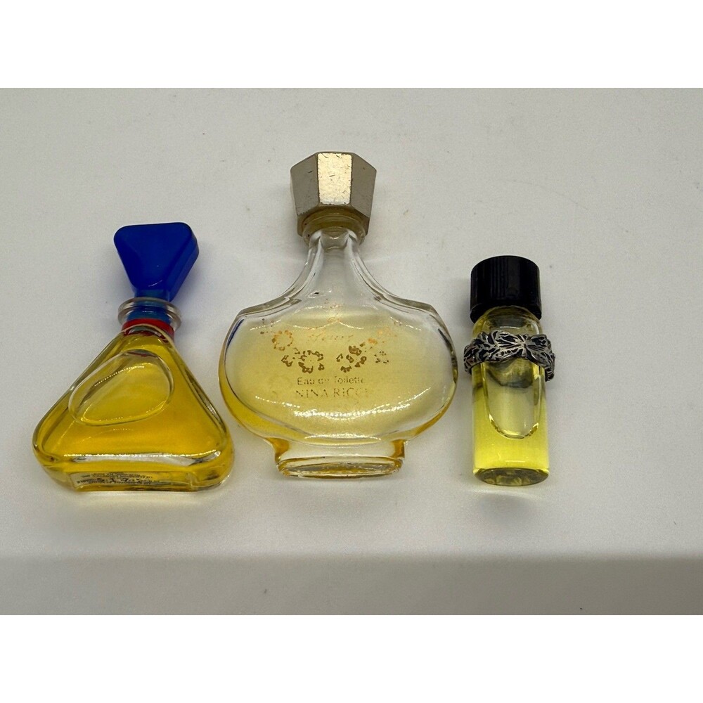 VINTAGE Perfumes MINIATURE Liz Claiborne, Nina Ricci Eau de Fleurs & 1 unknown